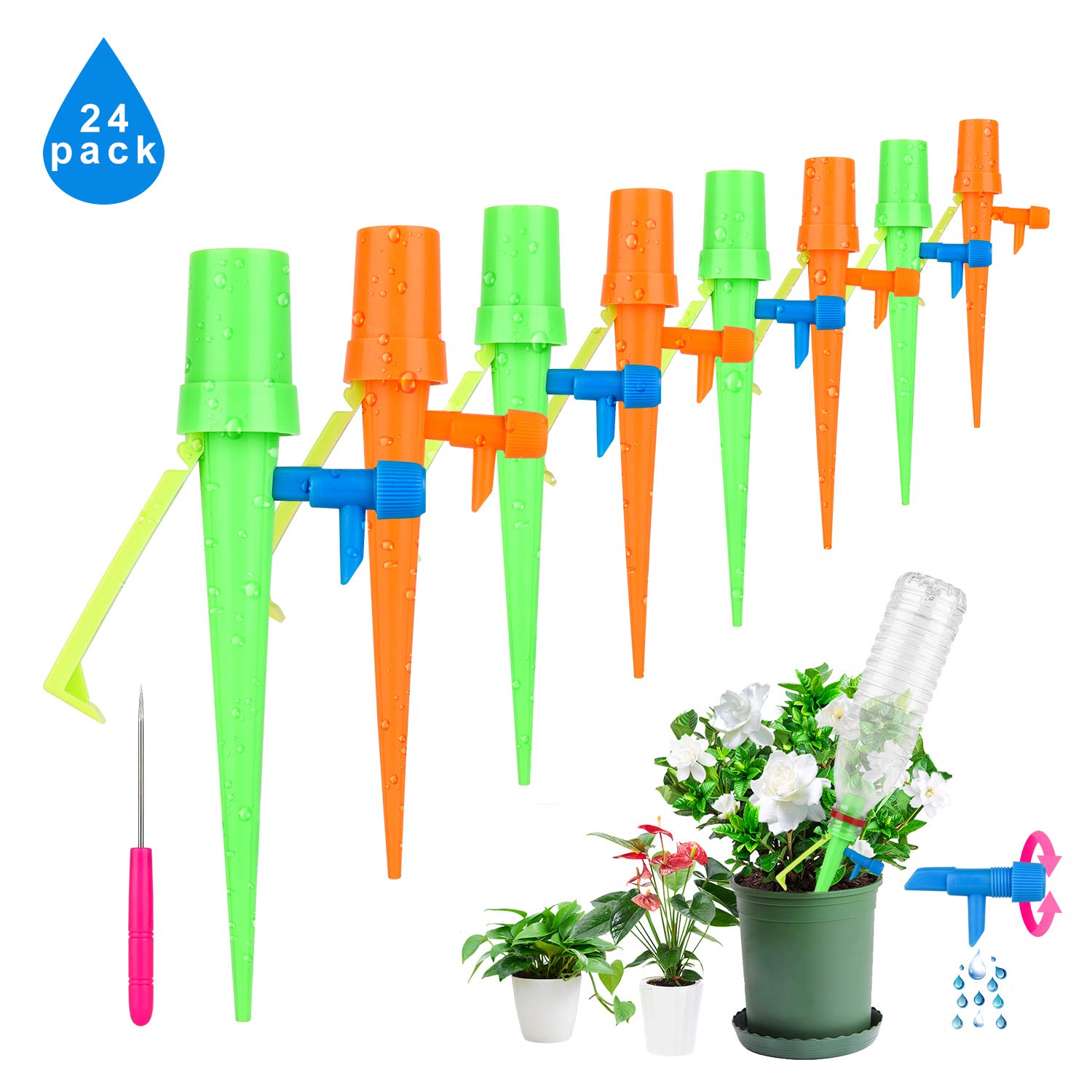 Buy Watering Spikes, 24pcs Automatic Watering Drip Irrigation System