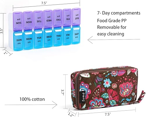 Miniatura 2 de Pastillero organizador de píldoras, caja de píldora,caja organizadora de vitaminas, redonda, para 7 días