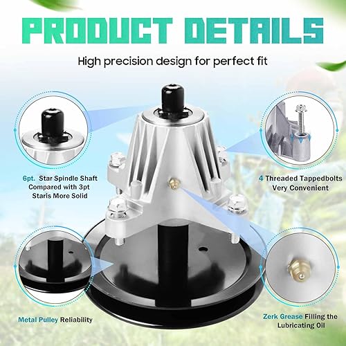 Miniatura 4 de El kit de reconstrucción de la plataforma de cortacésped incluye (2) husillos 618-04865 918-04865 618-04636 918-04636, (2) poleas tensoras planas