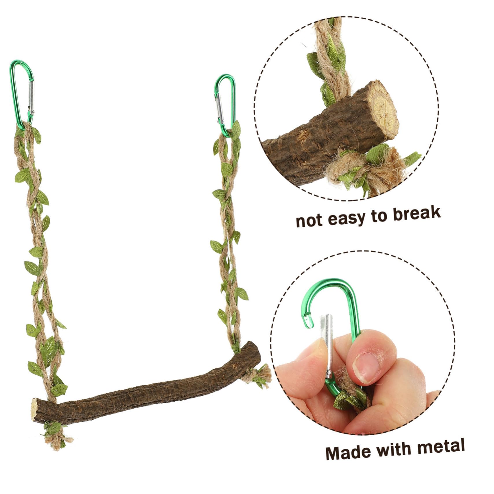 BESPORTBLE 5pezzi Giocattolo Per Uccelli Legno Con Altalena Per Pappagalli Trespolo Per Parakeet Accessori Per Uccelli Giocattolo Interattivo Per Cage