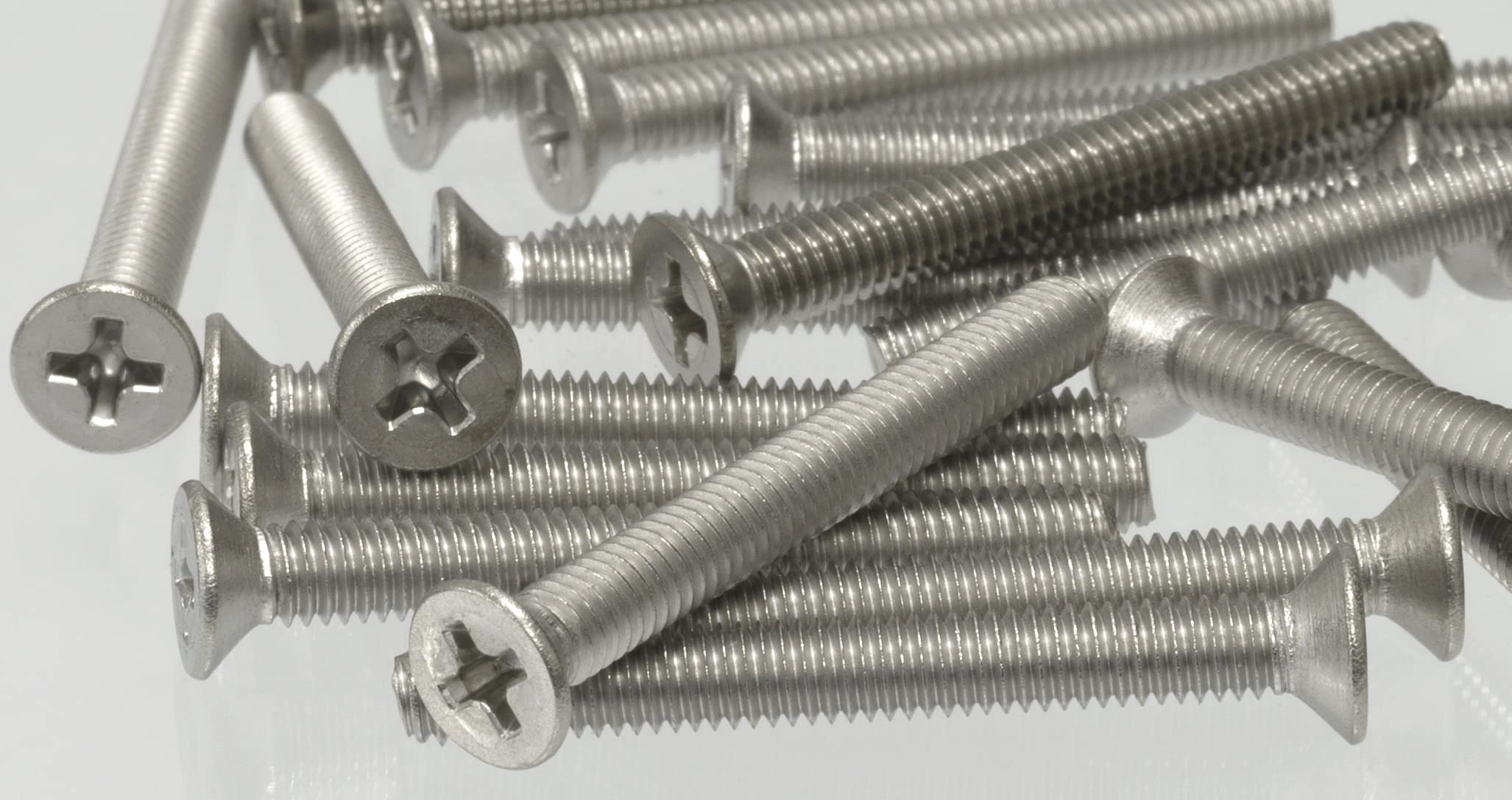 Verzonken schroeven M2X10 50 stuks roestvrij staal A2 / V2A roestvrij met Pozi kruiskop DIN 965 / ISO 7046, machineschroef
