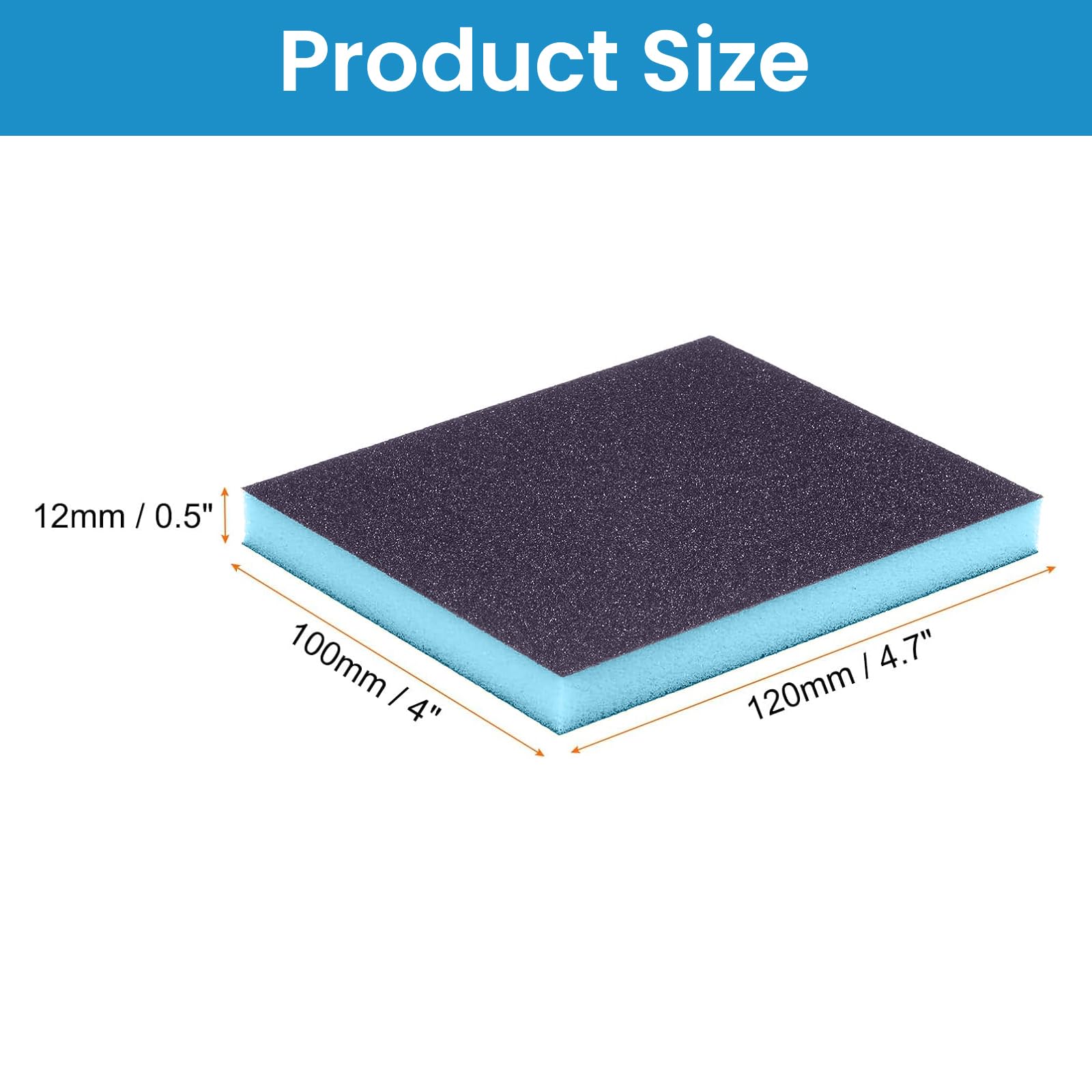 16 Pcs Sanding Sponges, Wet Dry Sanding Block, Sponge Sandpaper Block, 120-180 Grit Fine Sand Block Sponge, Reusable and Washable Sanding Blocks for Wood Drywall Metal Polis(Blue) - Image 2