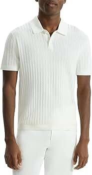 トップス THEORY CAP SLV POLO WAVE BOUKLE Cotton-Wool Bouclé Cap Sleeve Polo | Theory