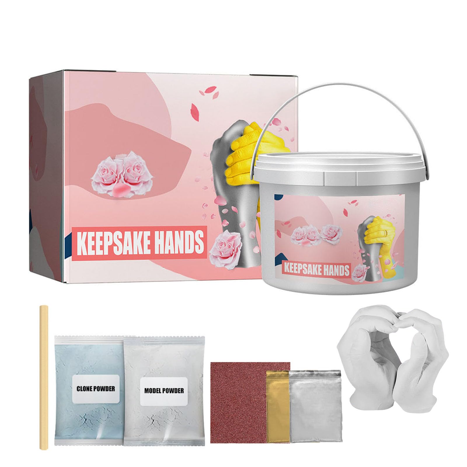 Manos de yeso, Molde Manos Escayola, Alginato para moldes de manos, Juego de impresión de manos 3D para parejas, Molde Manos Escayola, Regalos Originales para Mujer, Regalos Creativos de Bricolaje