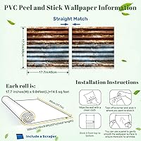 Vista 7 de Peel and Stick Wallpaper Old Texture Rusty Galvanized Metal Panel Surface Corrosion Rust Removable Renter Friendly Wall Paper Self-Adhesive Contact