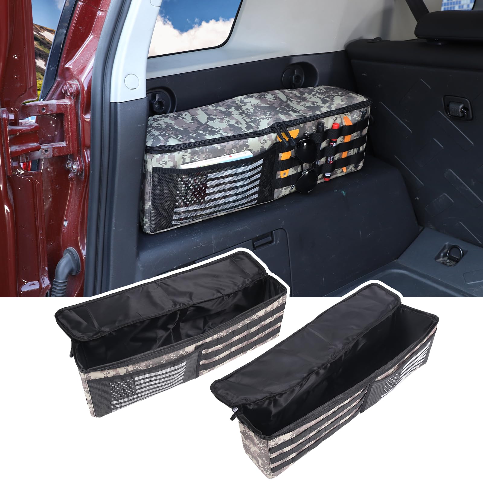 Rangement Coffre Voiture Trunk Organizer For Car GRAOSO Car Trunk Organizer Compatible With Toyota FJ Cruiser 2007-2021, Rear Storage Bag With 3 Pieces Of 1.5 Wide Hook&Loop Tapes, 2 Adjustable Trunk Organizer Rangement Coffre Voiture Trunk Organizer For Car GRAOSO Car Trunk Organizer Compatible With Toyota FJ Cruiser 2007-2021, Rear Storage Bag With 3 Pieces Of 1.5 Wide Hook&Loop Tapes, 2 Adjustable Trunk Organizer