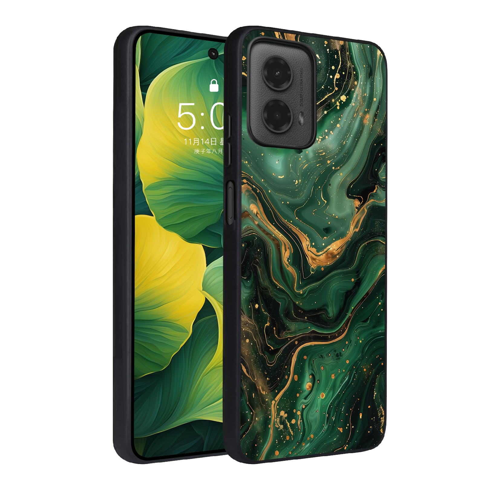 YOVIAKK for Moto G 5G 2024 Case,Slim Fit Glow in The Dark Luminous Hybrid Hard PC Soft TPU Shockproof Drop Protective Aesthetic Phone Case Motorola