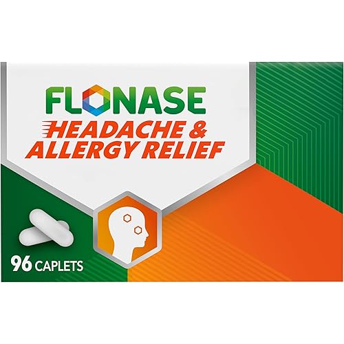 Flonase Headache and Allergy Relief Caplets with Acetaminophen 325 mg, Chlorpheniramine Maleate 4 mg and Phenylephrine HCl 10 mg Per 2 Caplet Dose - 96 Caplets