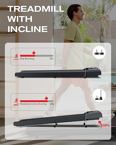 Miniatura 2 de Cintas de correr ajustables con inclinación del 10% para el hogar, almohadilla para caminar de más de 265 libras, caminadora debajo del escritorio