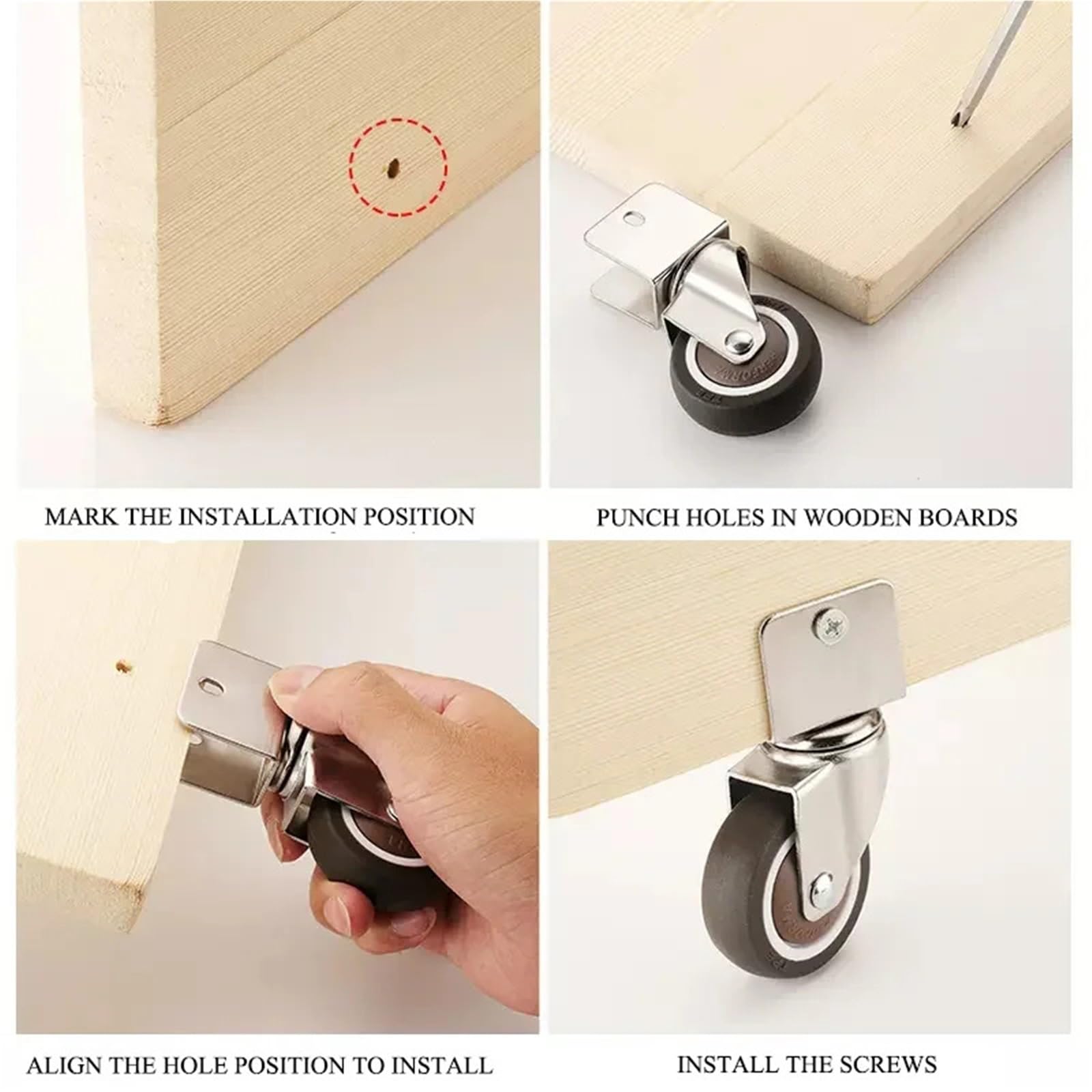 Ruedas giratorias, 4 Uds., rueda portadora de bloqueo, giratoria, 360 °, ruedas for muebles con freno(2swivel 2brake(18mm),2 inch)