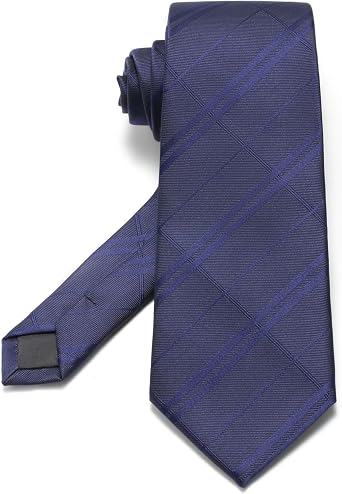 Puistr 63 XL Mens Plaid Striped Tie Extra Long Check 3.35" 8.5CM Necktie Big and Tall Ties For Men with Gift Box