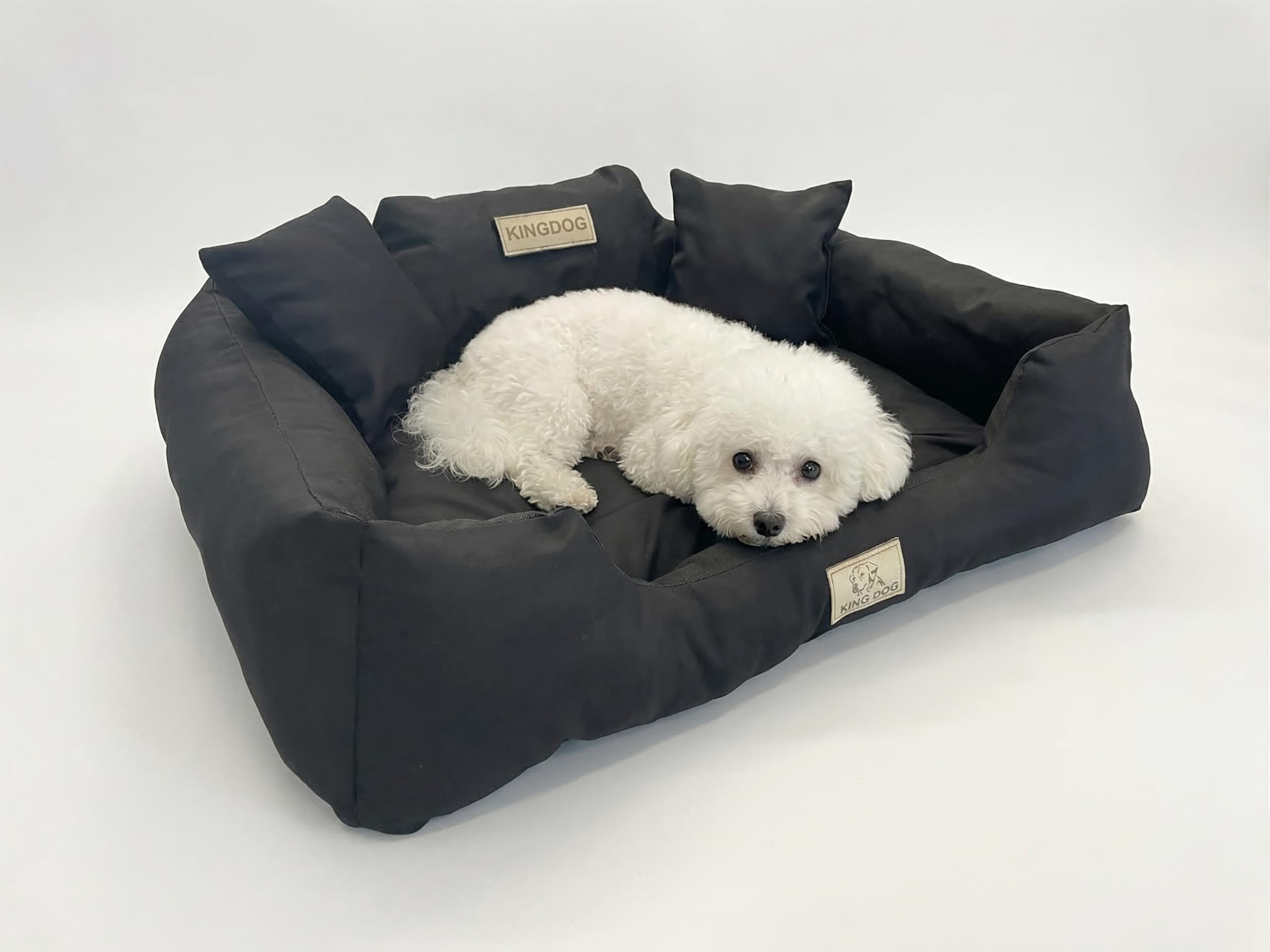 Concept Crystal Waterproof Dog Bed Codura Fabric - Silicone Fibre Fill Cushion - Durable Scratch-Resistant - Machine Washable Handmade in Poland - 6 Sizes 55x45cm to 145x115cm - KING DOG