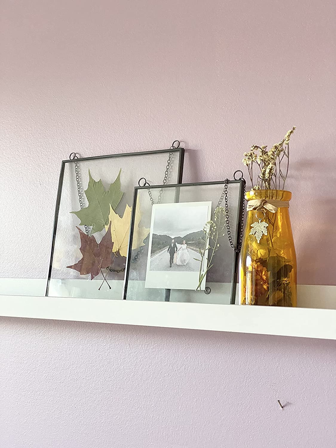 Cornice Ottagonale In Ottone Per Fiori Pressati – Vetro Doppio 10x15 Cm – Esposizione Da Tavolo Fai Da Te - 2