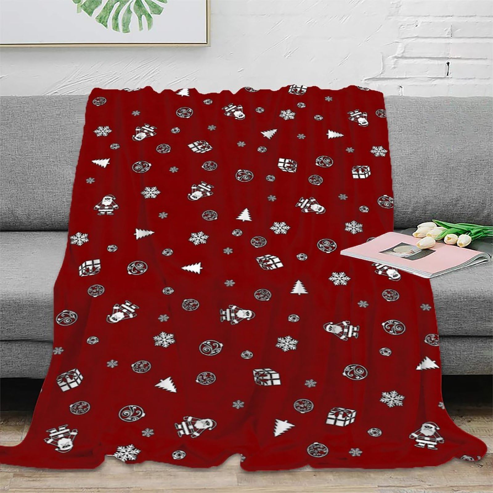 Plaid de voyage Noël 3D couverture microfibre chaude 150x200 adulte