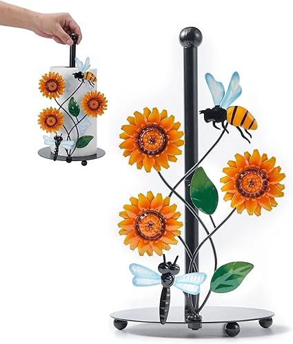DyPinYise - Soporte para toallas de papel de girasol accesorios de cocina de girasol decoración de cocina amarillo soporte de toallas regalos para