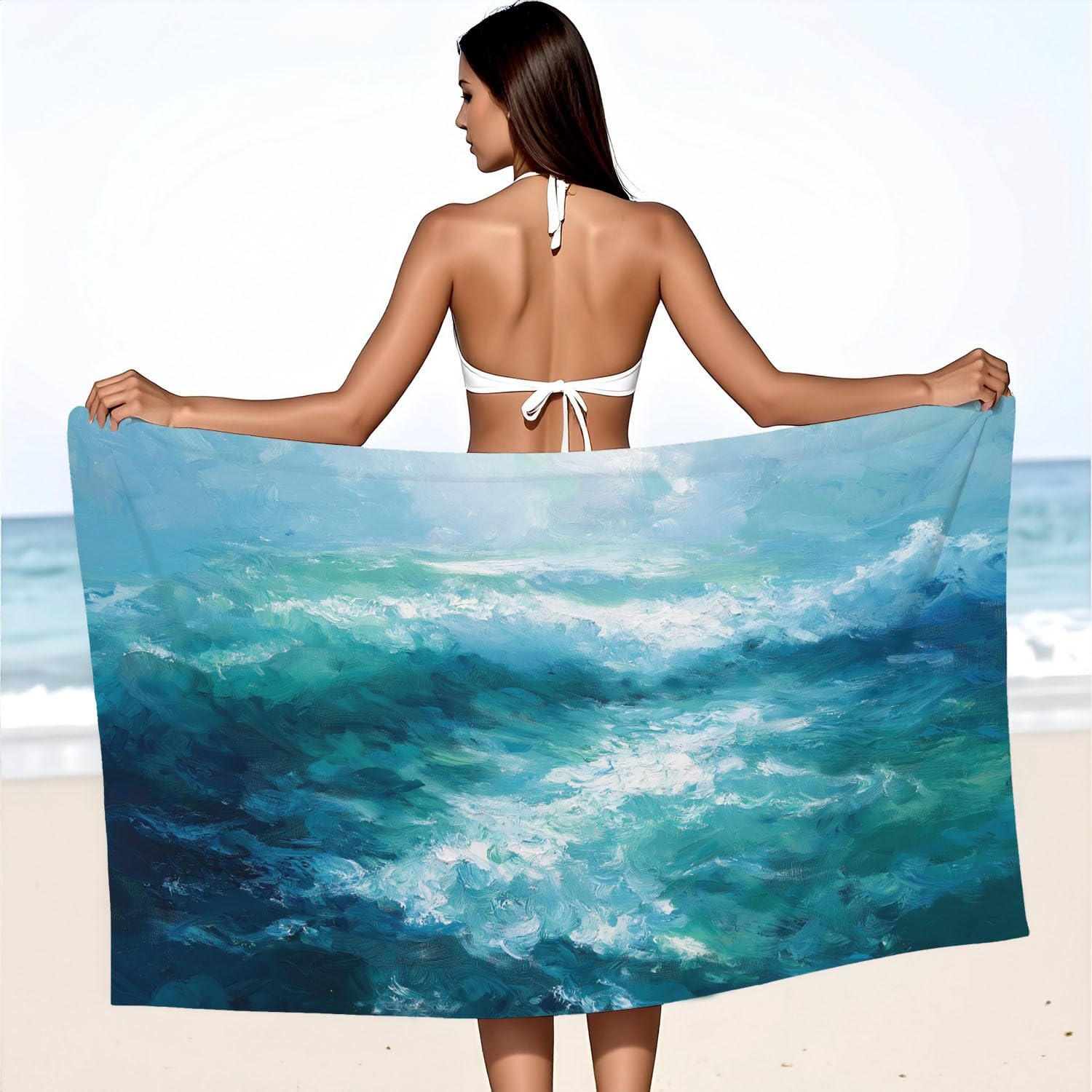 Sanft, Frisch, Warm Strandtuch 230 x 210 cm - Strandtuch trandtuch Leichtdünn Weich Meer, Ozeanlandschaften,für Strand, Pool, Yoga, Picknick