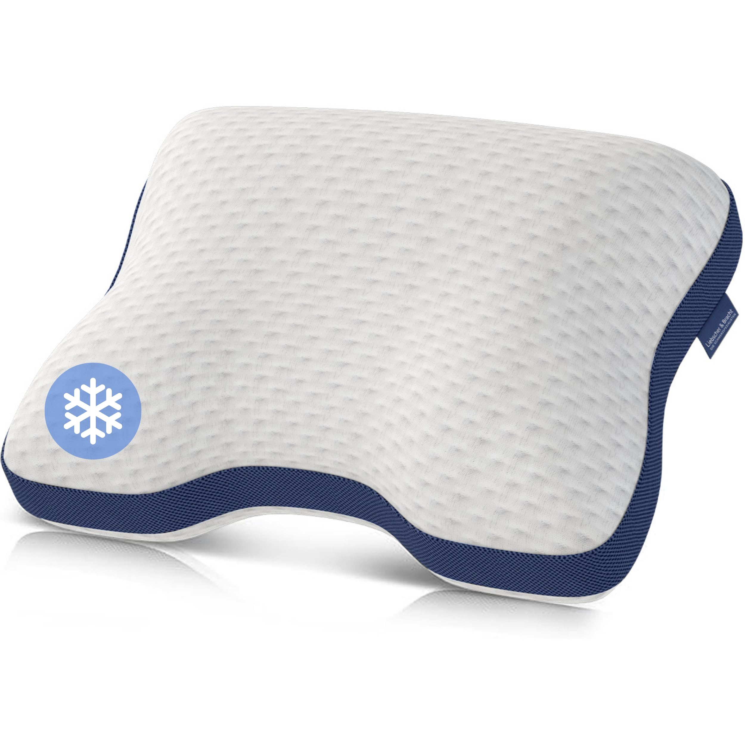 Liebscher & Bracht – kühlendes Nackenstützkissen orthopädisch zur Unterstützung bei Nackenschmerzen 40x55cm – Schlafkissen ergonomisch & höhenverstellbar - mittelfest & fest – Atmungsaktiv & Waschbar
