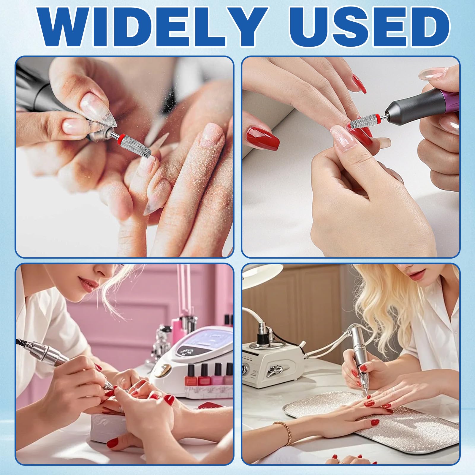 Punta per fresa per unghie 5 in 1 da 3/32", punte professionali in carburo per fresa per unghie, applicabili a manicure, pedicure e smalto gel. Alta efficienza e design scientifico per una facile
