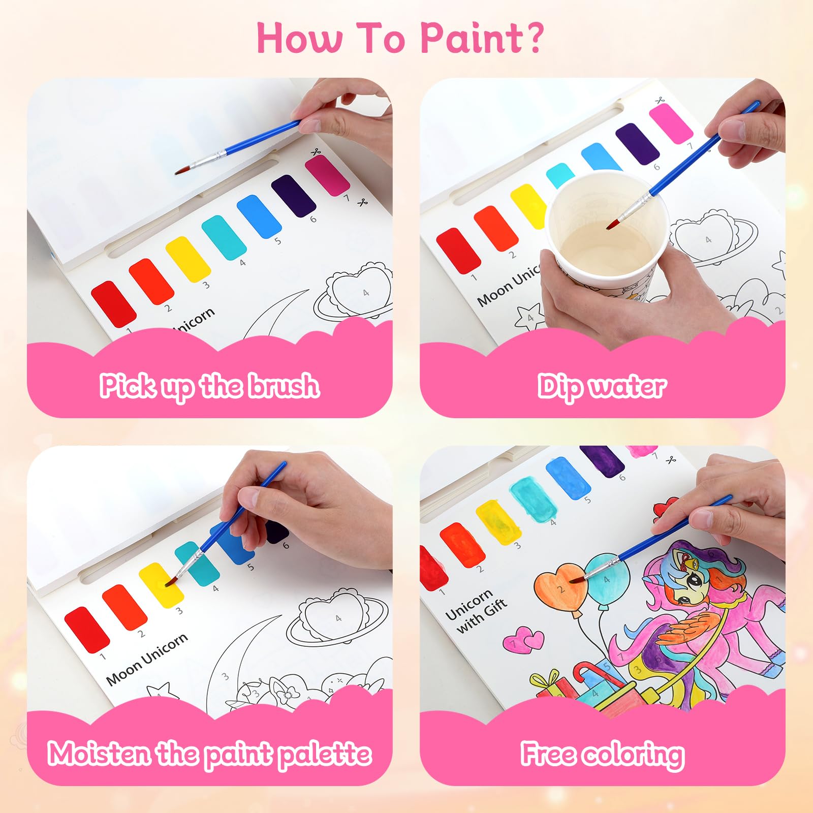 ZMLM Paint With Water Coloring Books For Toddlers, Mess Free Watercolor Painting Sets Activity For Kids Arts Crafts Gift Toy For Boy Girl Ages 4 5 6 7 8 Christmas Stocking - View #4