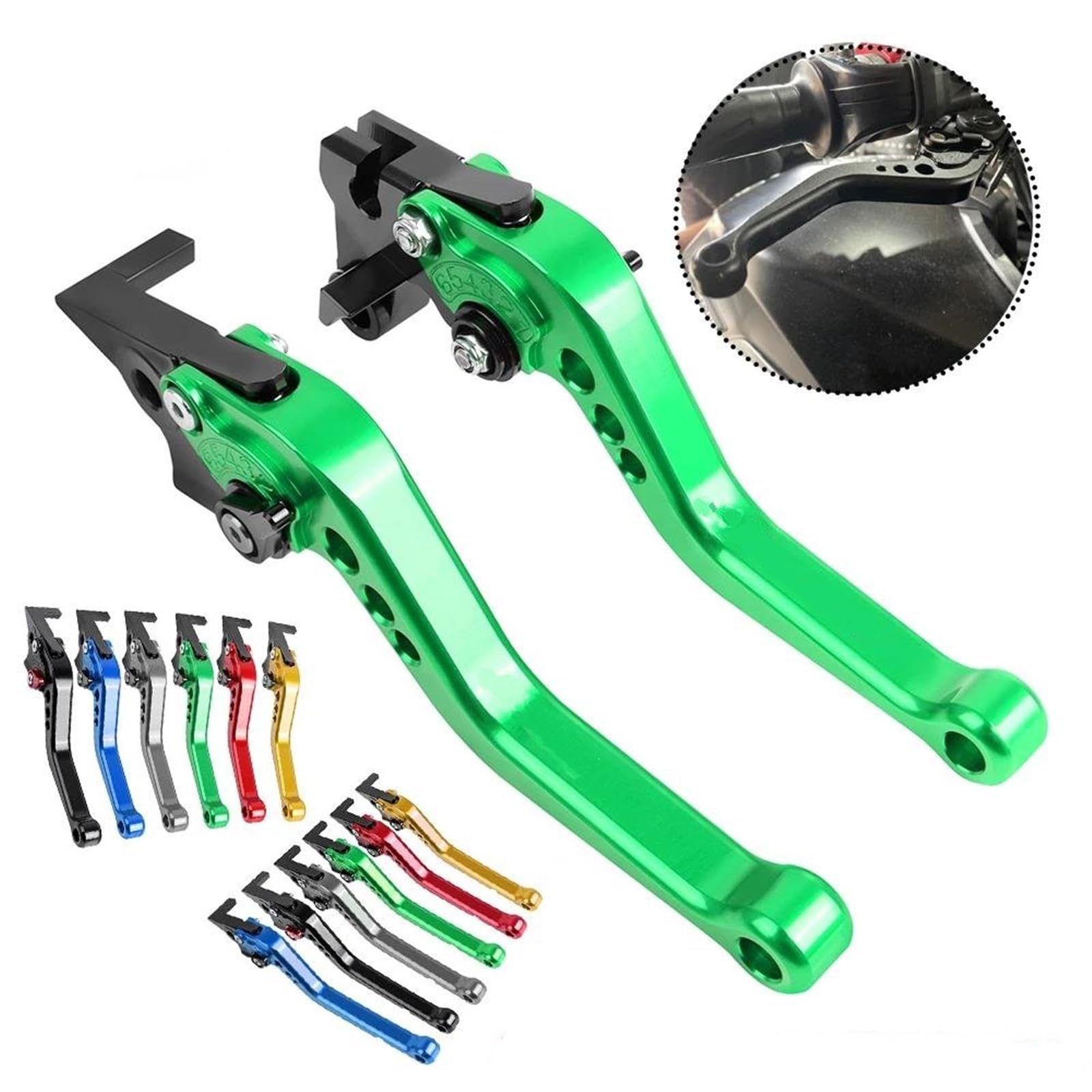 For 2006-2008 Kawasaki ER6F Accessories Folding Extendable Brake Clutch Lever B5