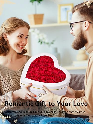 Miniatura 2 de Eterfield 27 Flores Para Siempre en Caja en Forma de Corazón, Rosas Preservadas que Duran un Año, Flores Preservadas, Regalos de Cumpleaños para
