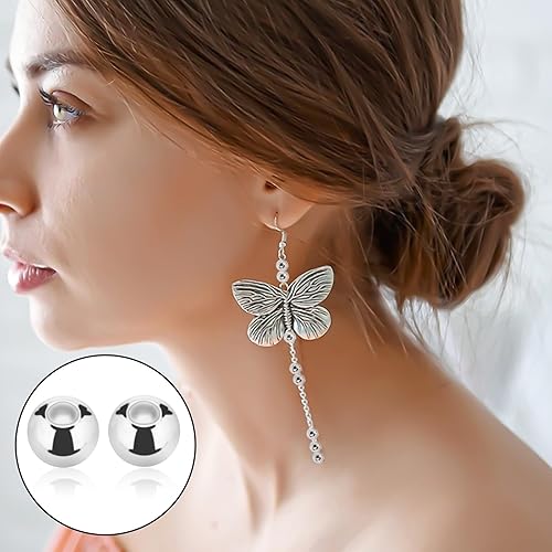 Miniatura 2 de 1500 cuentas espaciadoras de metal para la fabricación de joyas, cuentas plateadas con agujero, acero inoxidable, chapadas en cuentas redondas