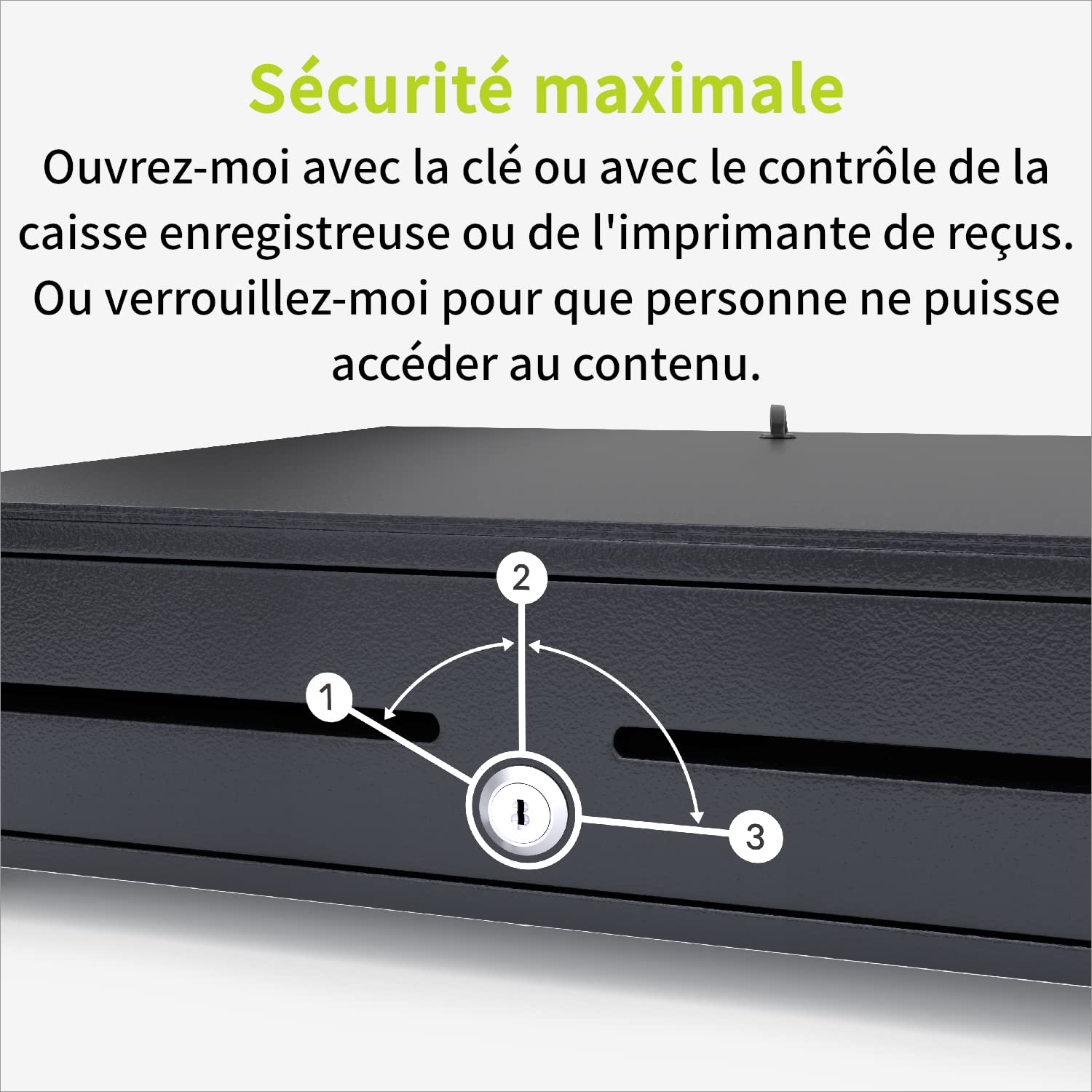 ACROPAQ Tiroir caisse - Ouverture électrique avec connexion RJ11, Tiroir-caisse monnaie 41 x 41 cm, Adapté pour installation sous le plancher