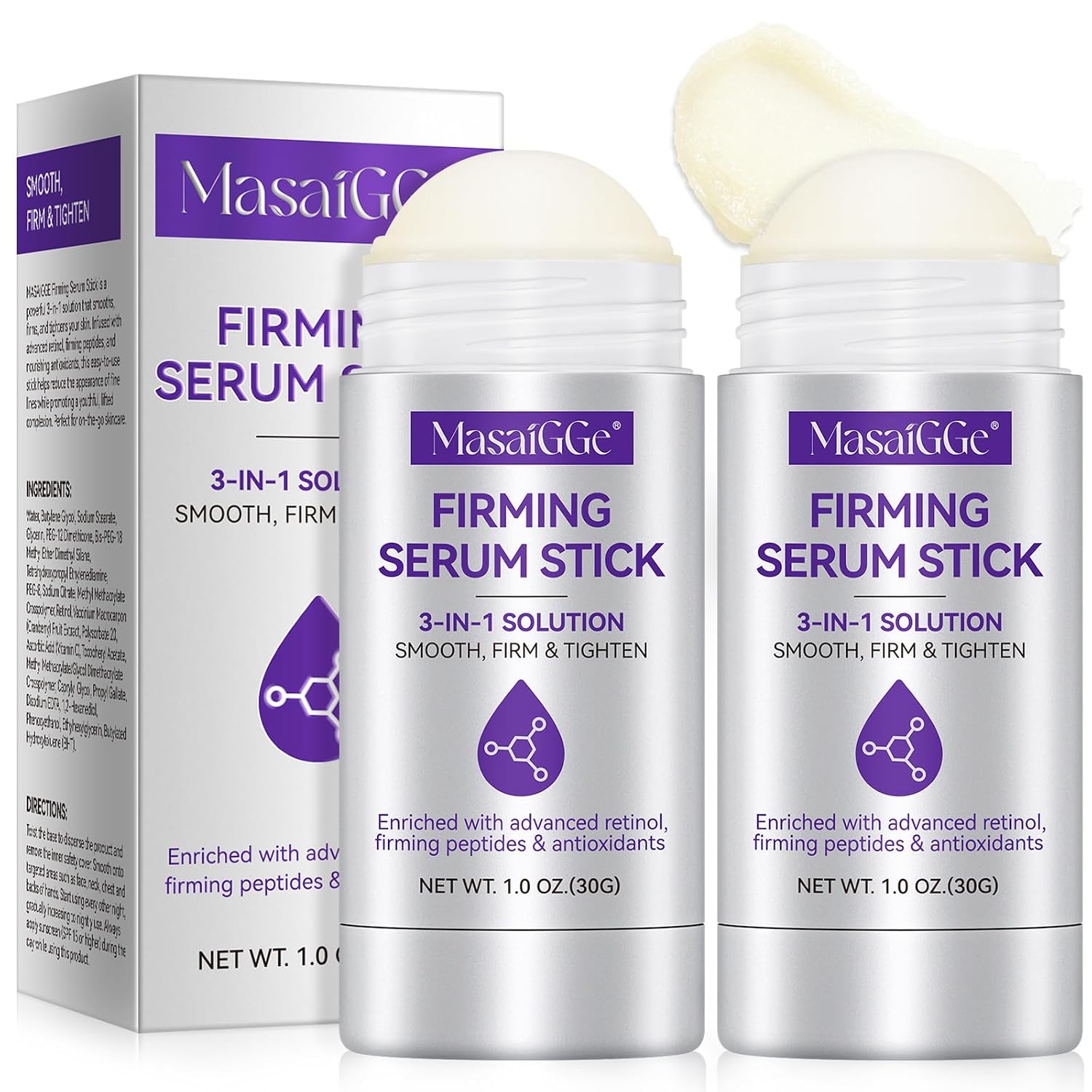 OEDPMFYL Firming Serum Stick with Retinol, Firming Stick for Face and Neck for Deep Wrinkles, Advanced Retinol Firming Serum Stick with Antioxidants to Visibly Tighten, 3-in-1 Firm for Wrinkles and Laugh Lines 2.0 OZ