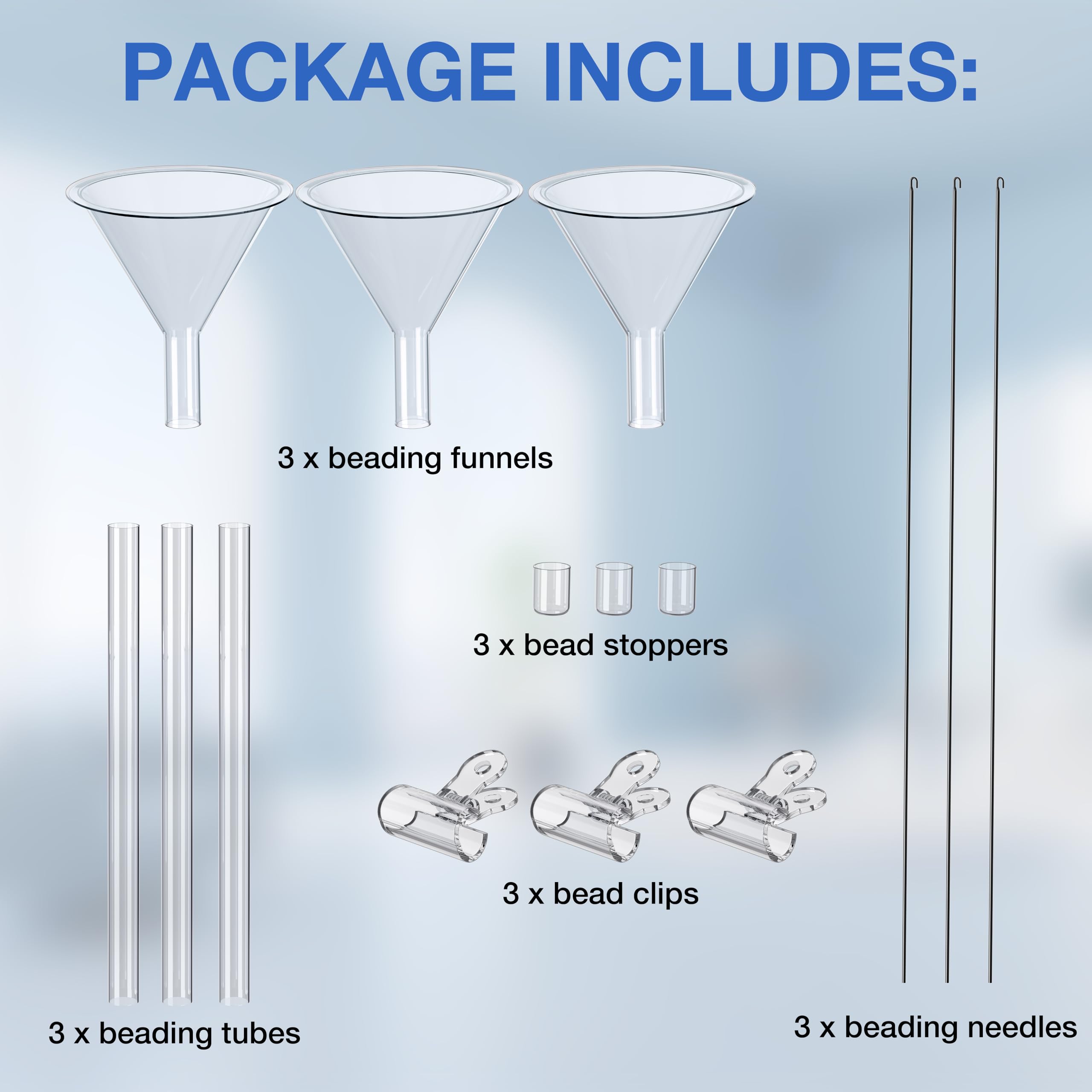 VansyLife Clay Bead Stringing Kit - 3 Funnels, Needles & Tubes For Bracelet Making, Quick & Easy