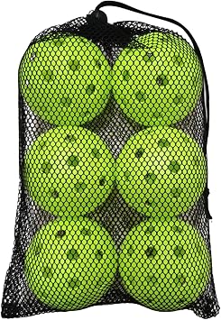 6 Pieces Pickleball Balls Official Size Ball 40 Holes Pickle Balls for Outdoor Sanctioned Tournament Play