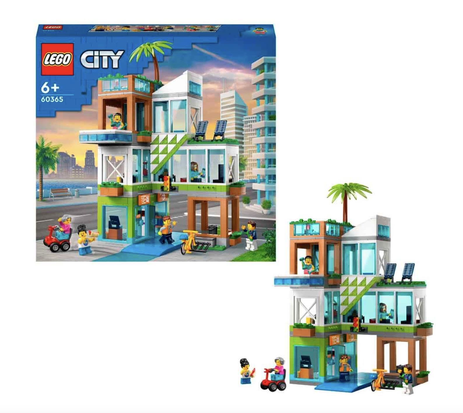 City Apartment Building 60365 Fun Building Toy Set with Combinable Room Modules; Fun Gift for Ages 6 and up