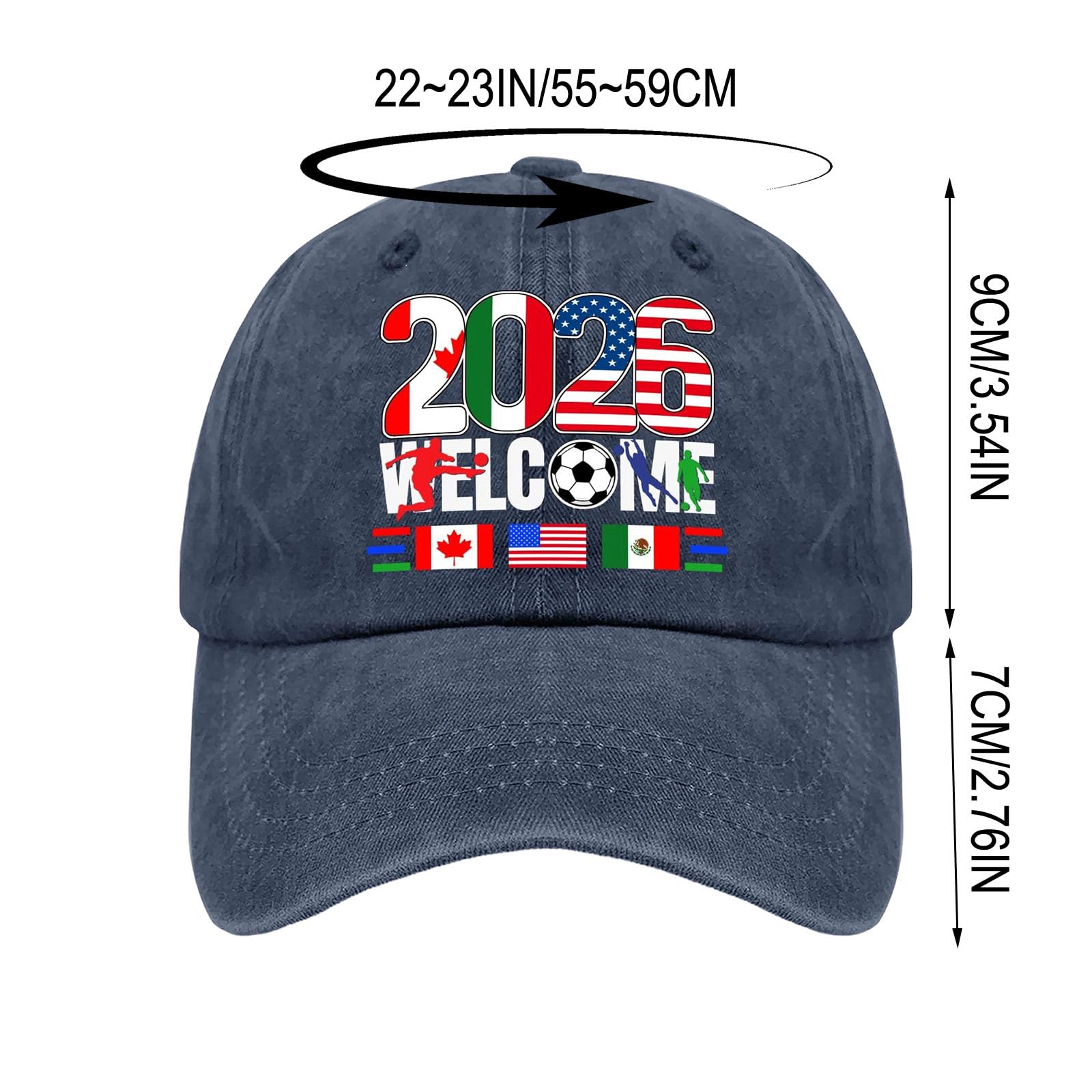 2026 Cup Hat, USA Canada Mexico World Cup Soccer Cap, Host Country Soccer Football Cap, Cotton Baseball Hat for Men Women — view 6
