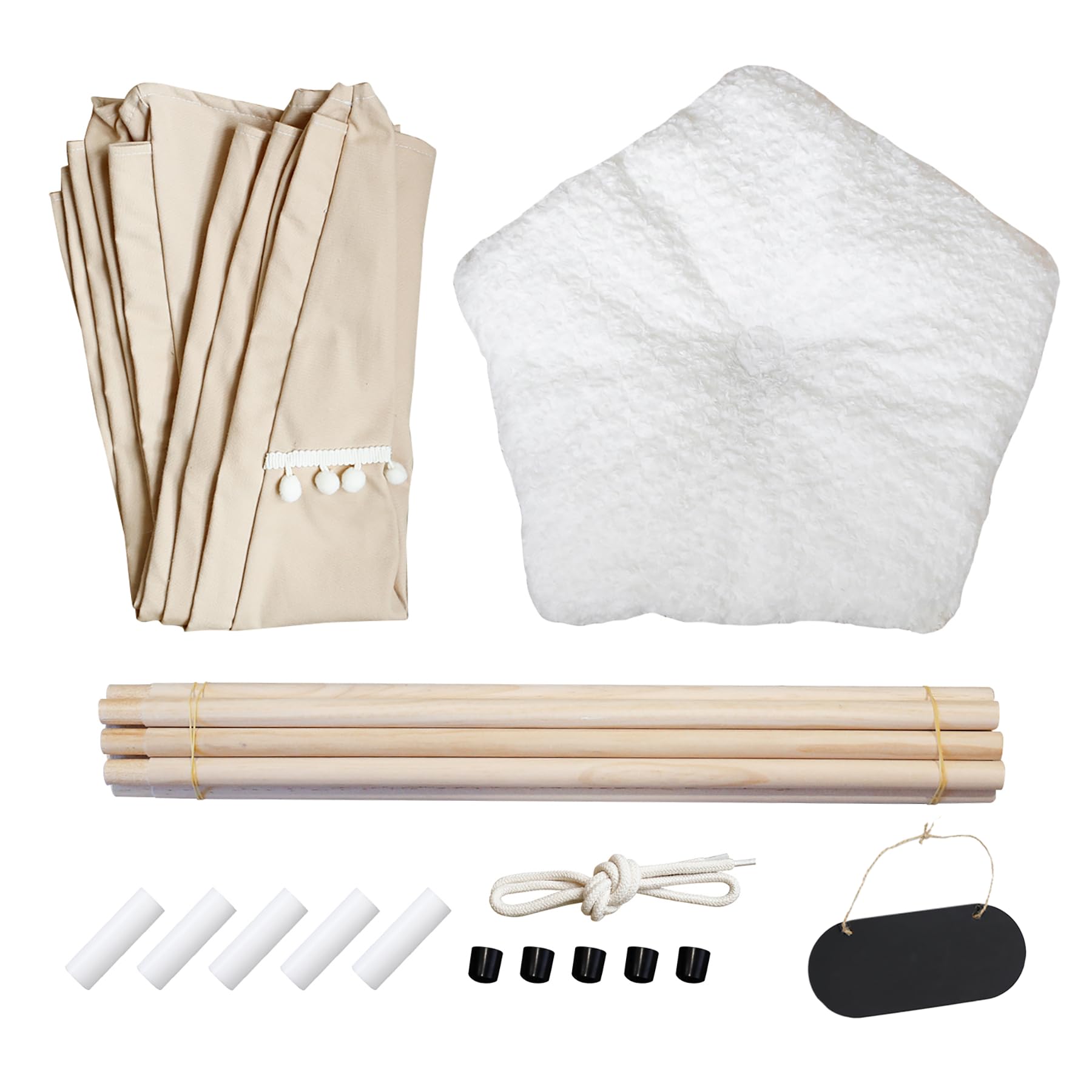 Tente Tipi pour Animaux de Compagnie avec Coussin en Peluche 50x50x60cm