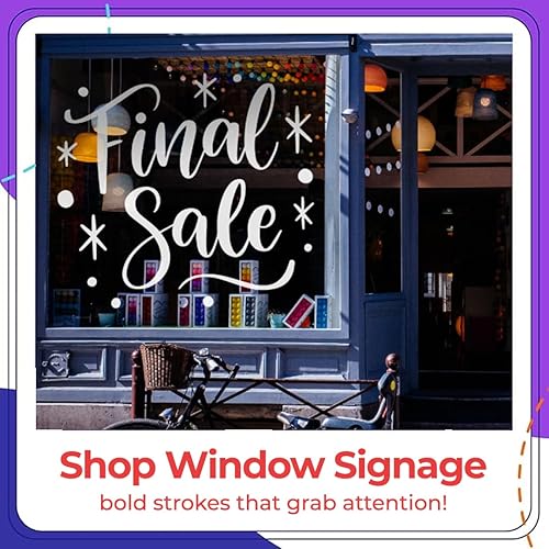 Vista 56 de Marcadores de tiza metálica (paquete de 2) bolígrafos de tiza líquida para pizarras, pizarra, menú bistró, marcadores de ventana para automóviles