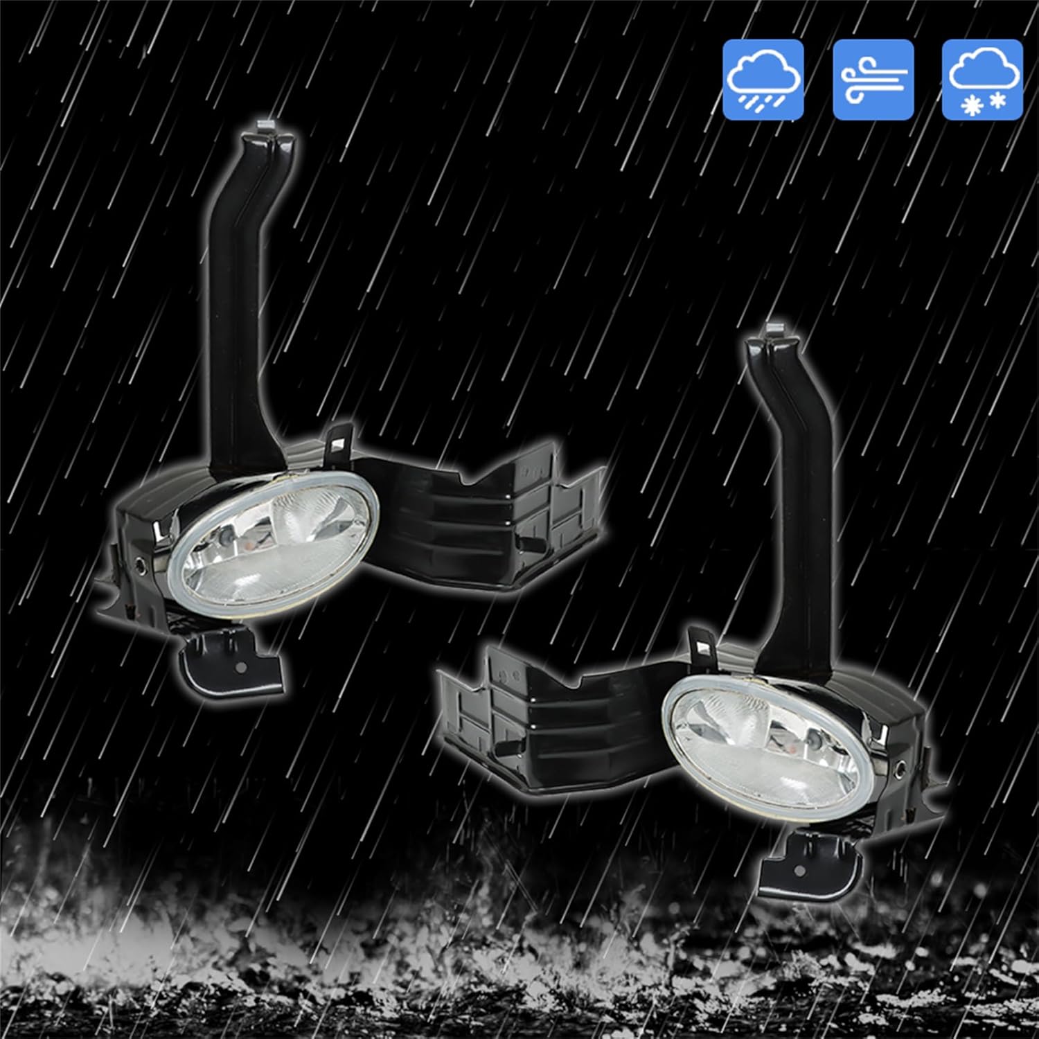 WFLNHB Left and Right Fog Lights Repalcement for Honda Accord Sedan 2008-2010 Fog Light Lamps Clear w/Wiring Kit