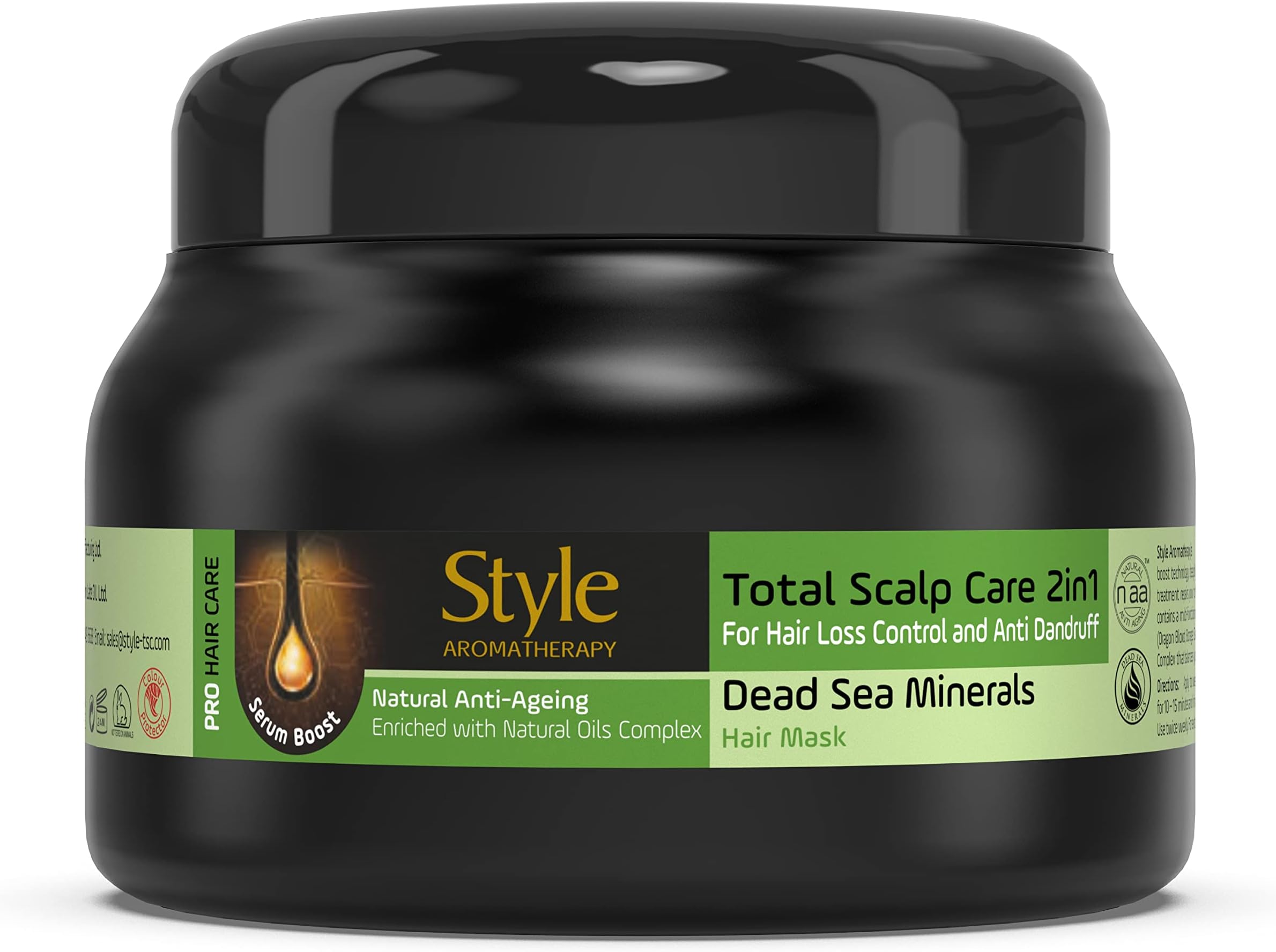 Style Aromatherapy Professional Total Scalp Care Hair Mask with Rosemary, Amla & Gotu Kola | Anti-Dandruff & Controls Hair Loss | For Flaky Scalp & Dry Ends | Smoothens & Strengthens Hair | For All Hair Types | 200 ML