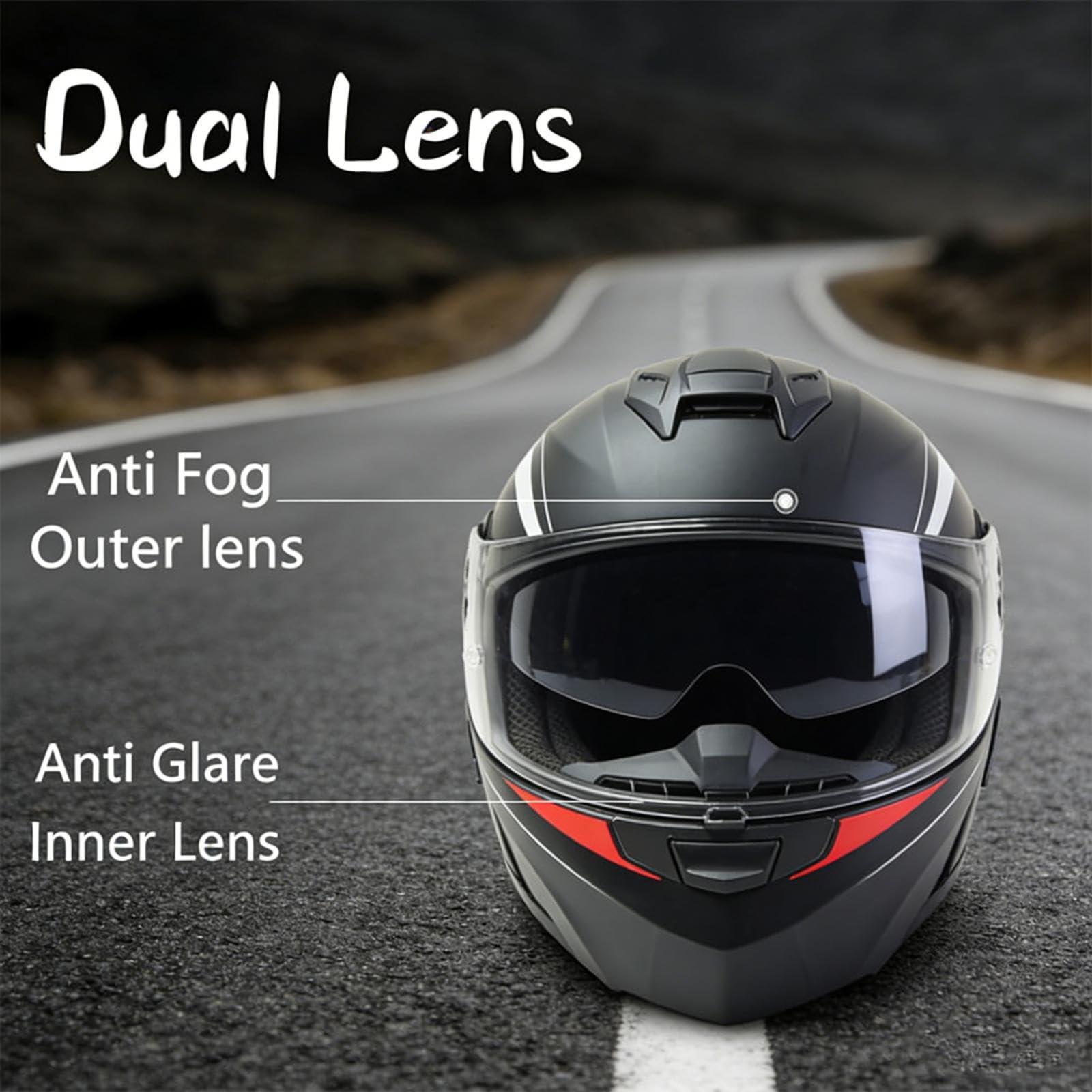 Casco Integrato Apribile con Interfono Casco Moto Modulare Bluetooth Caschi Modulari per Uomo Donna con Doppia Visiera Casco Integrale Casco Crash Omologati ECE