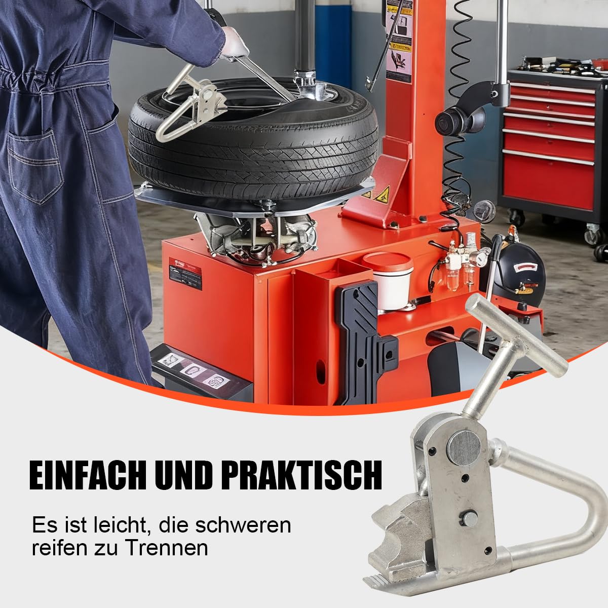Wulsthalteklammer Wulstniederhalter aus Stahl, LKW Reifenmontage Reifenklemme Wulsthaltezange, für Schwingen-Reifenmontiermaschinen, Reifenmontierhilfe