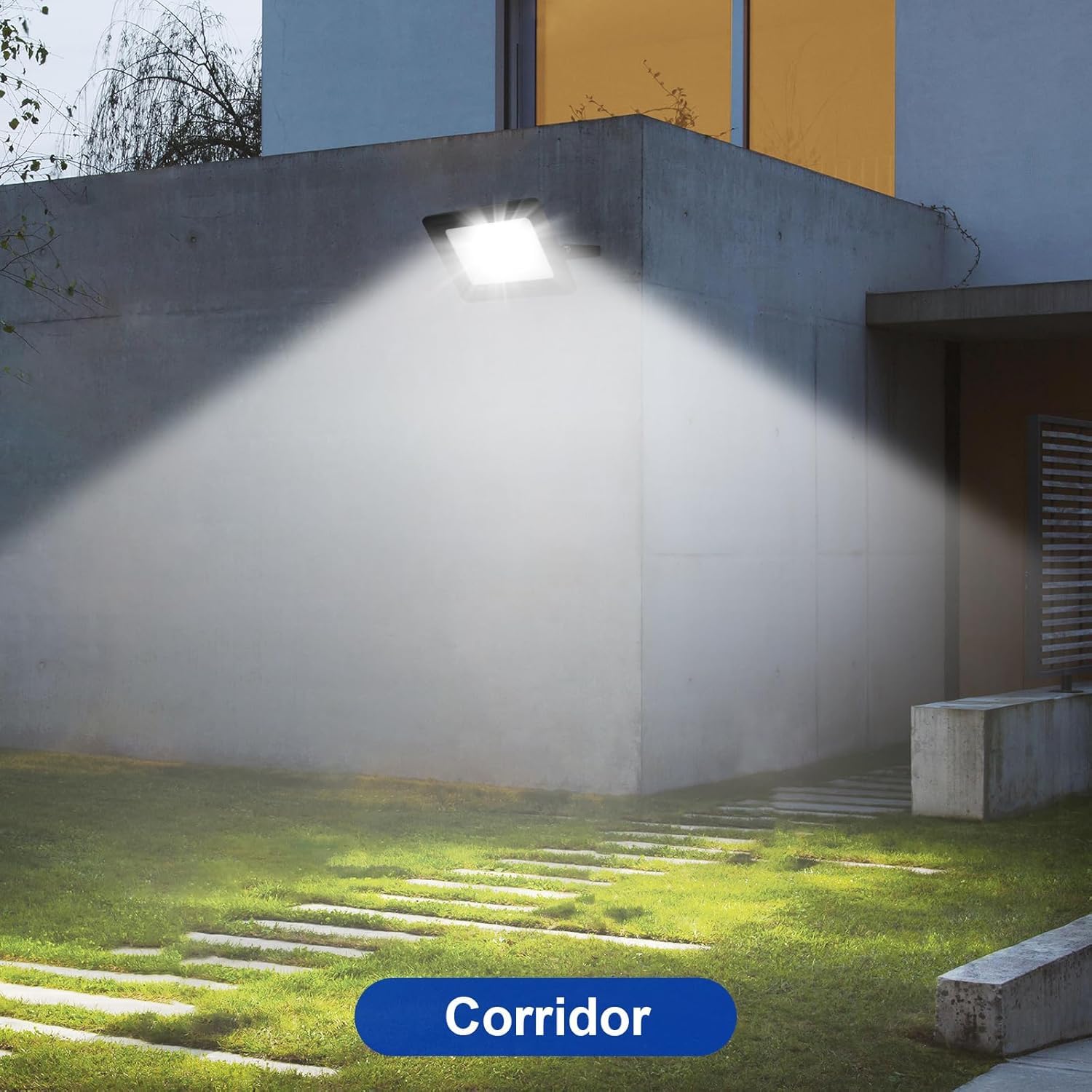 Faro LED Esterno 300W IP66 – Proiettore LED con CCT Switch 3000K 4000K 6500K, Alta Luminosità 33000lm, Impermeabile per Giardino Cortile Magazzino (Bianco/Grigio) FT02 (NERO)