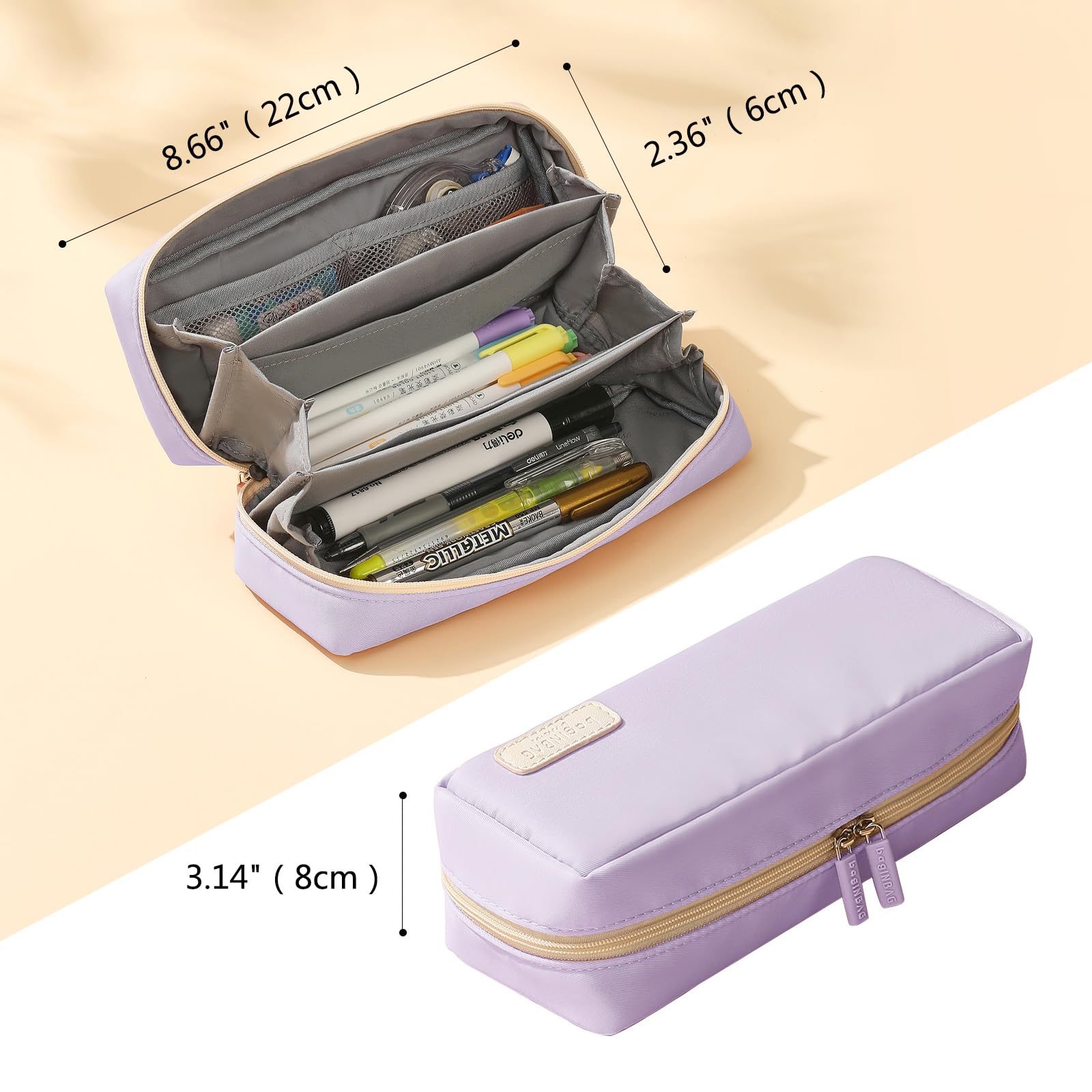 QIANPA - Estuche organizador pequeño con cremallera, bolsa ligera estética, bolsa morada para hombres y mujeres