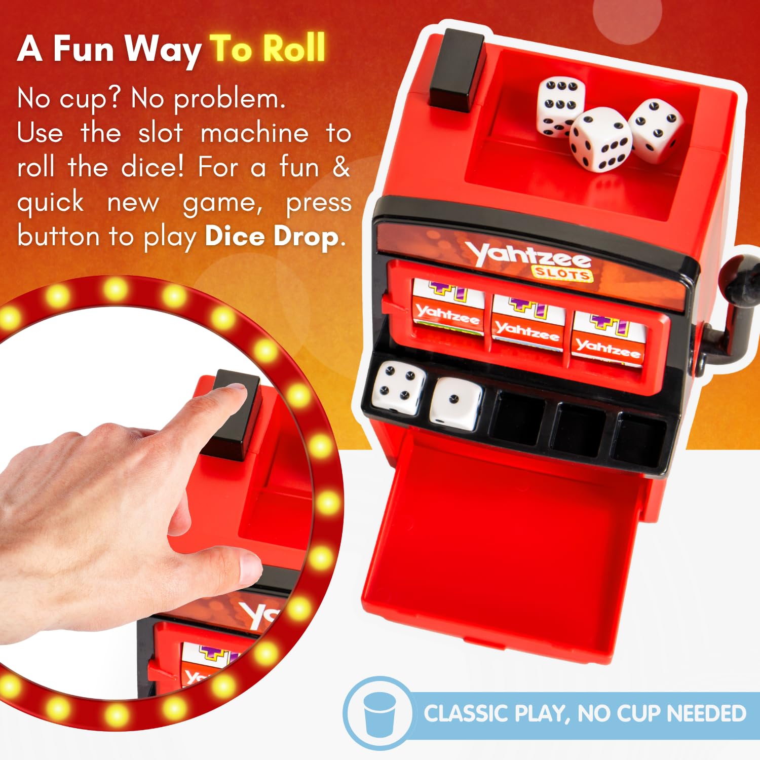 JOY FOR ALL Yahtzee Spielautomaten – Seniorenfreundliche Würfel- und Spielautomaten-Kombination – leicht lesbares Punkteblatt – kognitive Aktivität für ältere Erwachsene und Familien