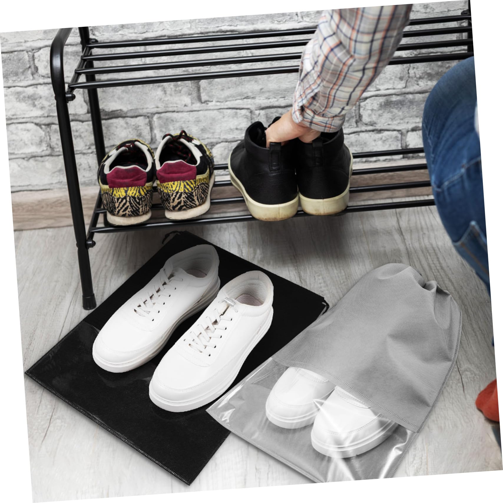 20stücke Reiseschuhtasche Aus Vliesstoff Leicht Kordelzugverschluss Transparent Für Schnelle Identifizierung Vielseitig Für Schuhe Und Reisebedarf