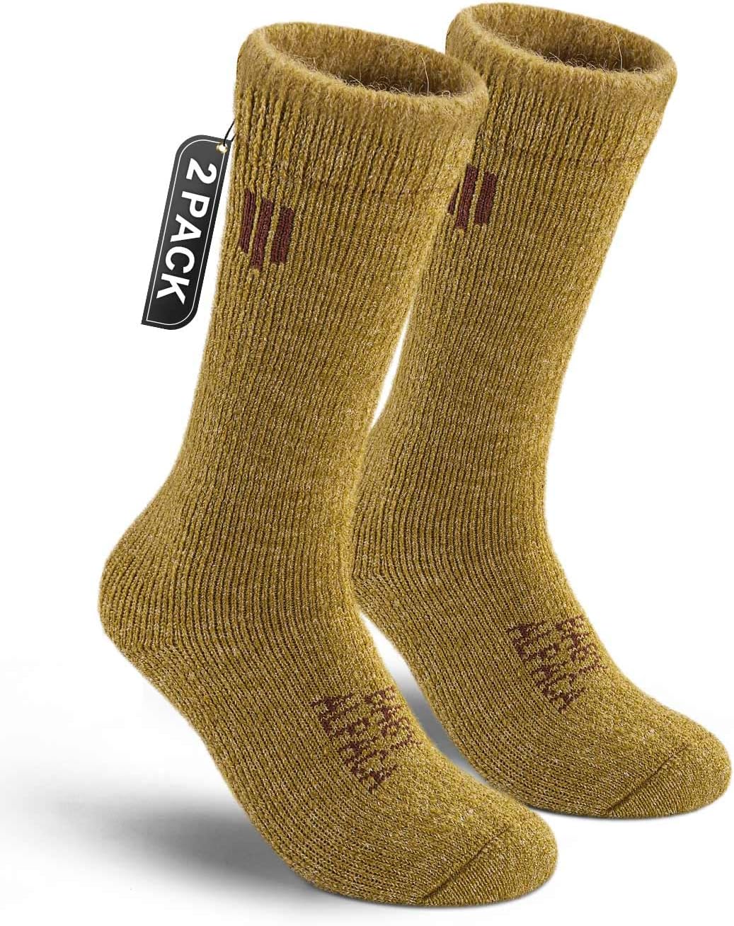 Alpaca Wool Boot Socks Men and Women, Heavyweight Thick Thermal Socks Cold Weather Hunting Hiking, Moisture Wicking