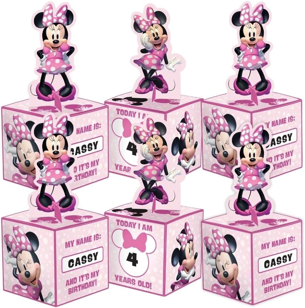 amscan Minnie Mouse Party Table Centerpiece- 8" | Pink | Pack of 6