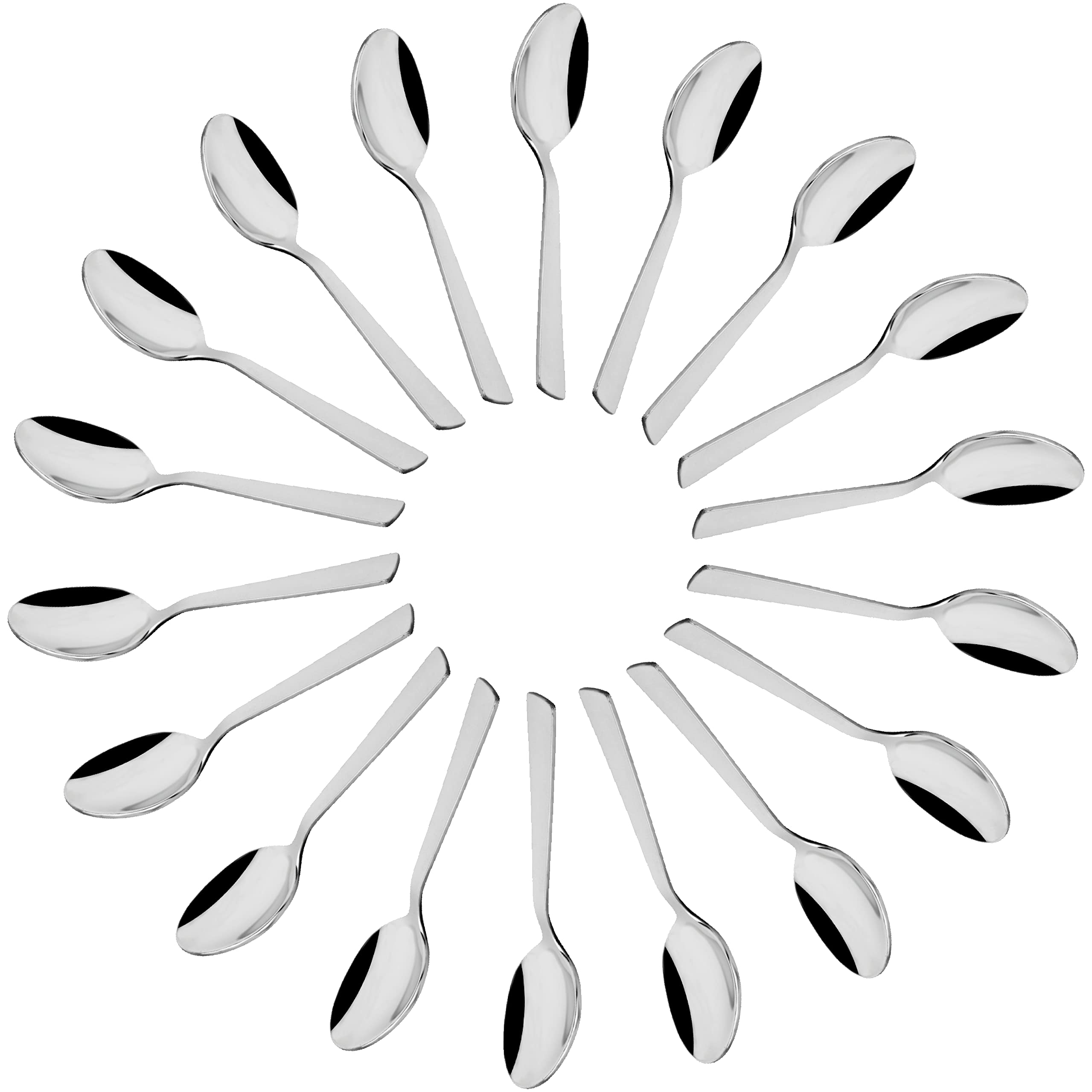 BHANSAZ Stainless Steel Small Masala Spoons for Spice Jar Container, Length10 cm, Silver (Set of 18)