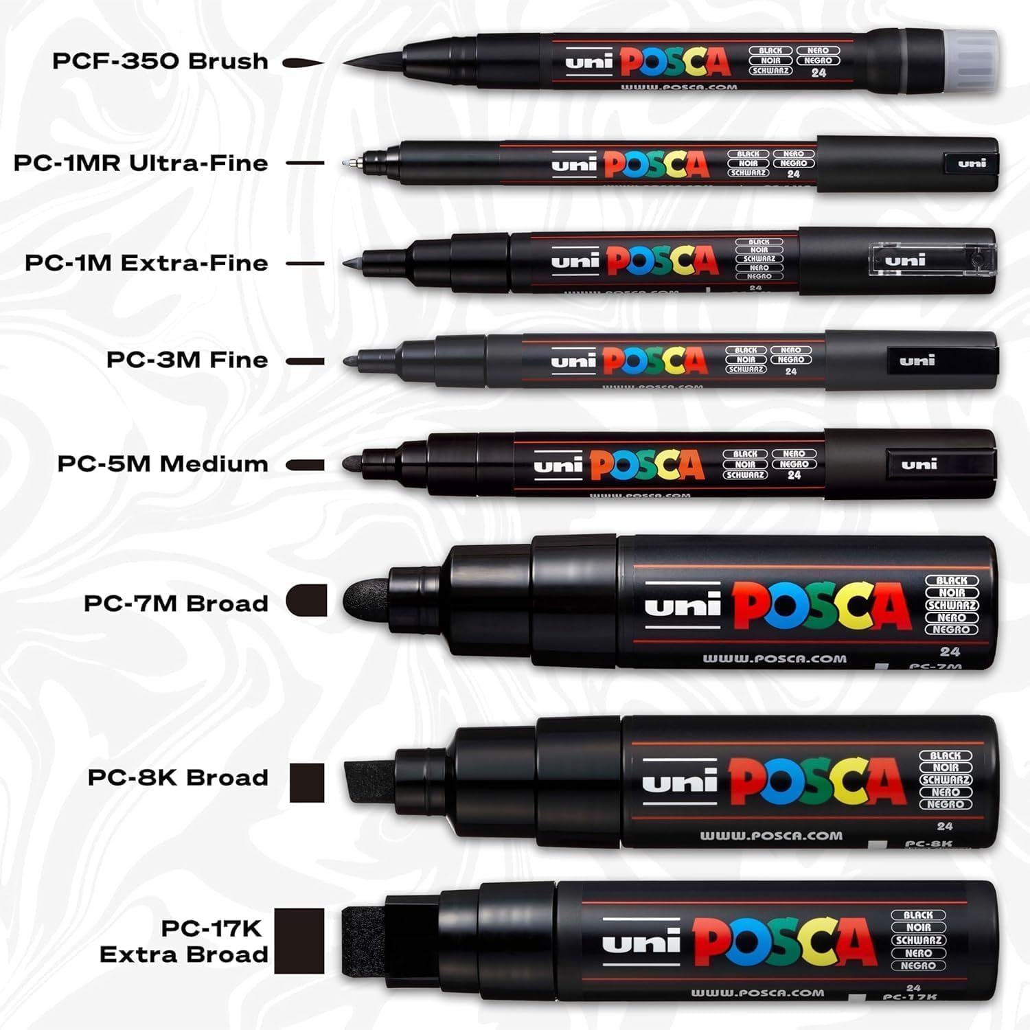 Uni-Ball 186831 - POSCA Marker Zestaw 20 długopisów akrylowych w etui, Marker Set Groovy Colours, końcówka PWE5M 1,8-2,5 mm