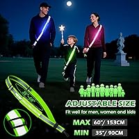 Vista 6 de LED Reflective Belt Sash, Rechargeable LED Light Night Safety Walking Gear, High Visibility Adjustable Reflective Gear for Runners Walkers Cyclists