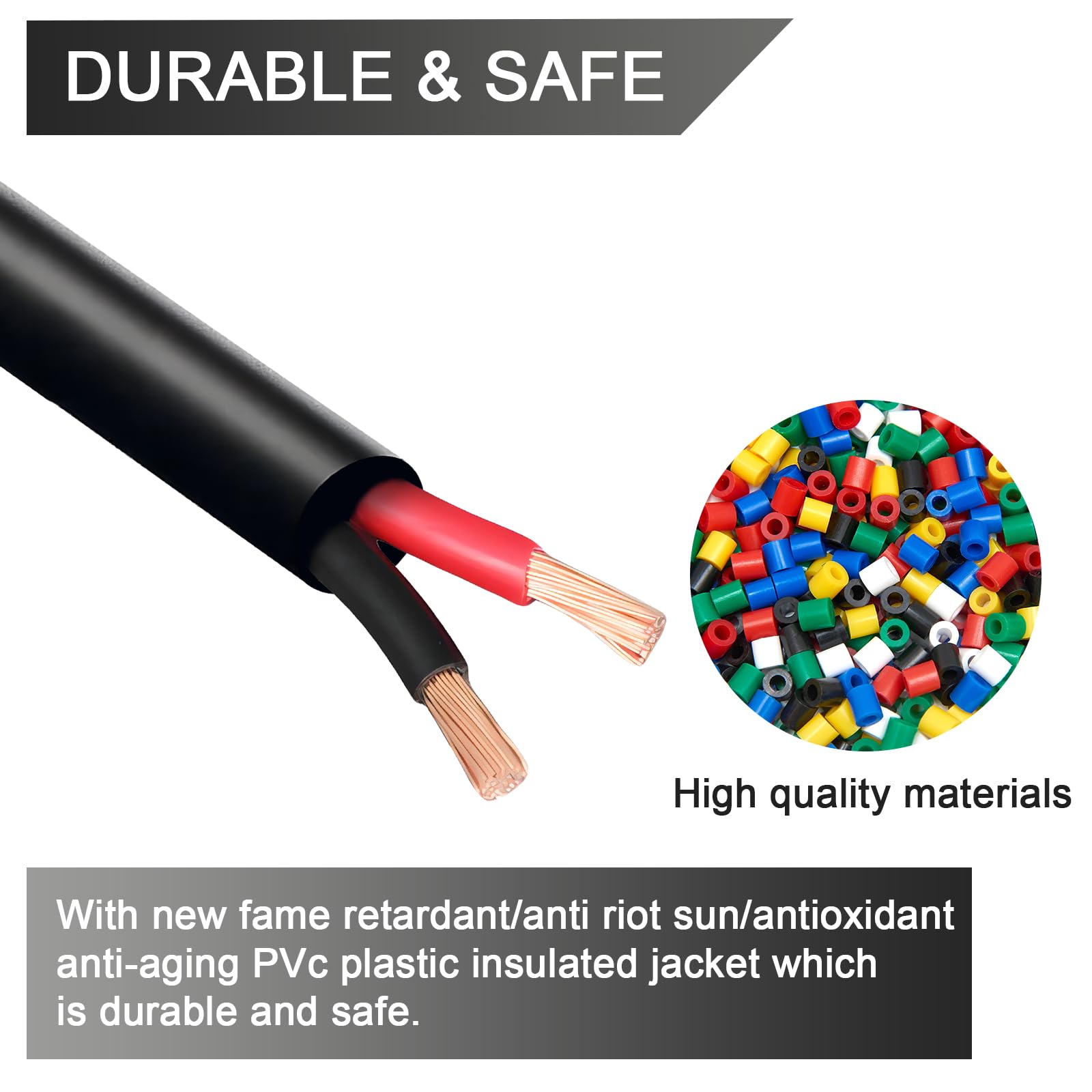 AOHEWEI Cavo Rotondo Bipolare 2×4,0 mm² - Filo Elettrico a 2 Conduttori in Rame per Auto/Barche 5V 12V 24V 60V, Parete Sottile Rosso/Nero (5/10/20/50 Metri)