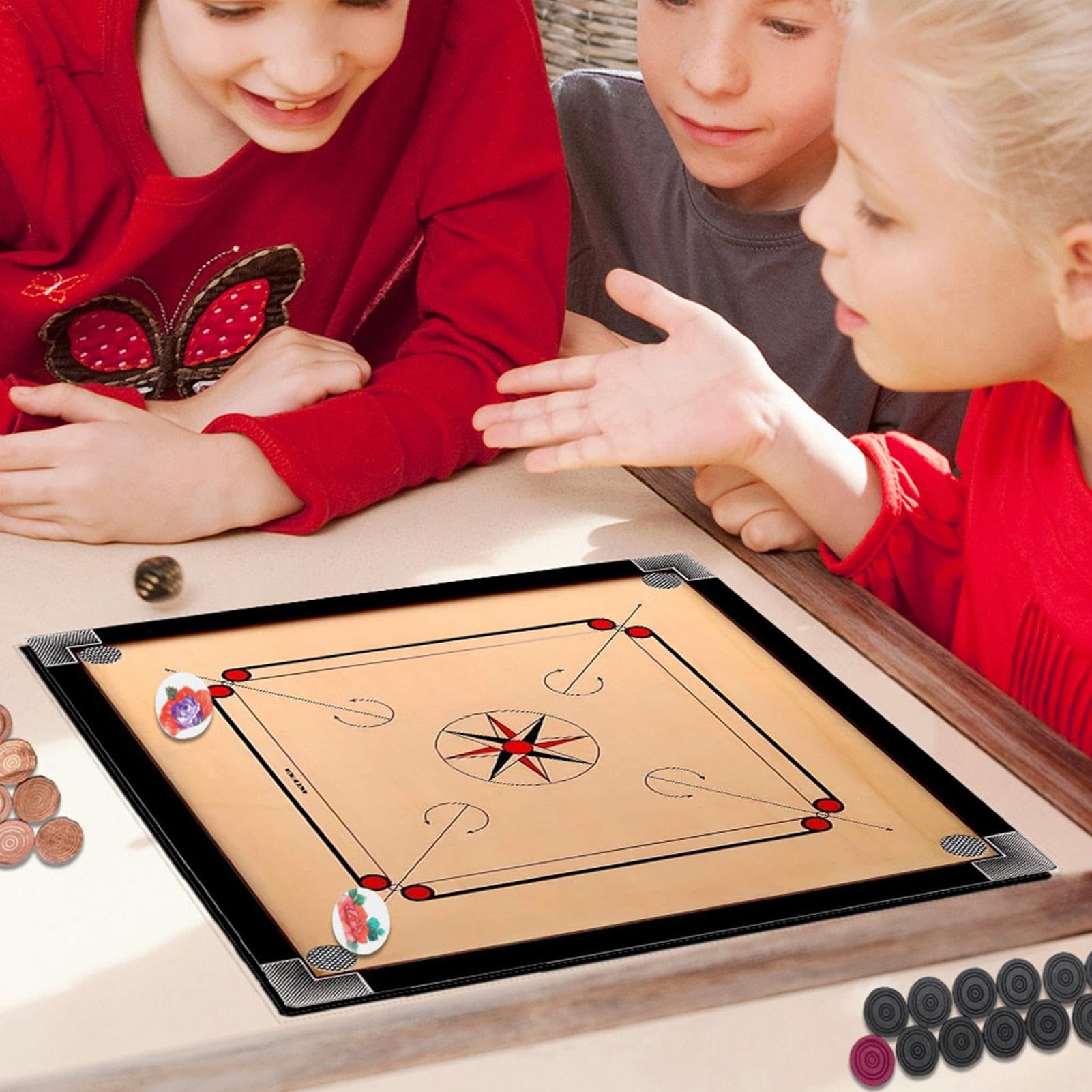 Amazon.co.jp: CAROM BOARD SET - Classic Strike Wooden Carrom