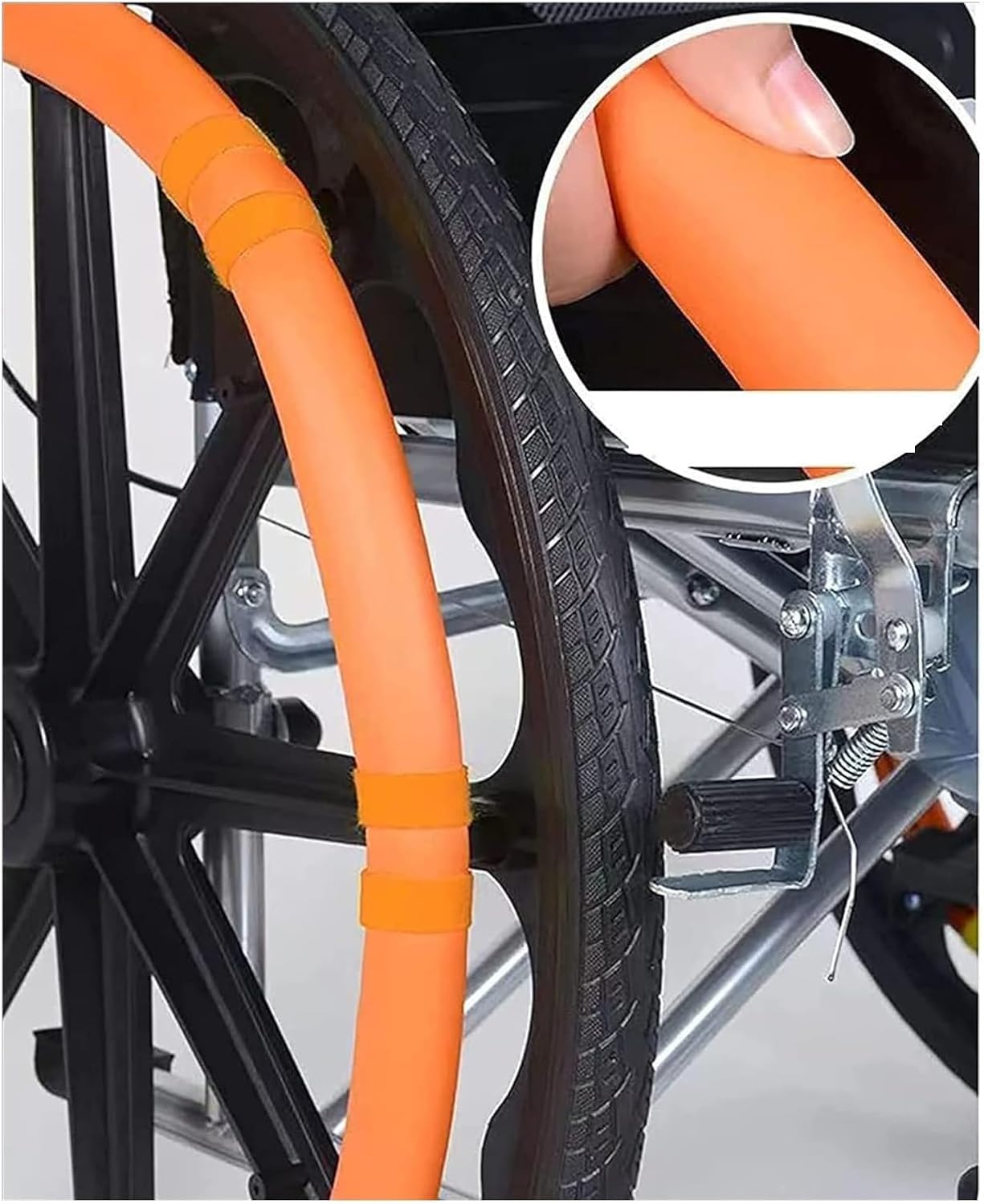 Fundas para aro de empuje de silla de ruedas, funda para silla de ruedas, funda protectora para aro de empuje de rueda trasera de silla de ruedas, fundas para aro de empuje de silla de ruedas (C-24 pu